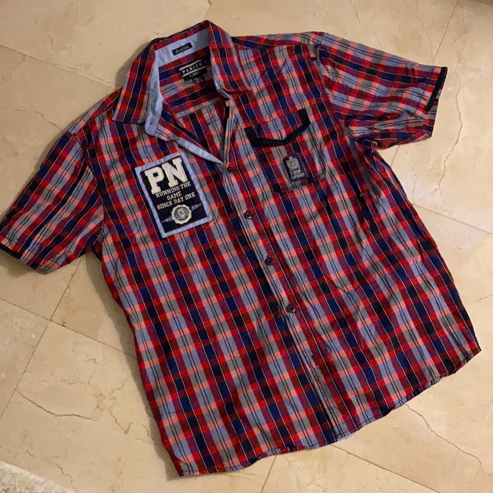 PARISH Plaid Short Sleeve Button Down